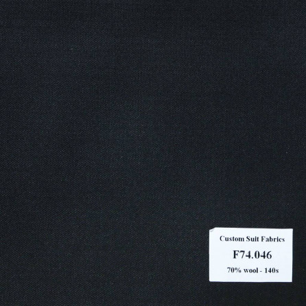 F74.046 Kevinlli V6 - Vải Suit 70% Wool - Xanh Dương Trơn